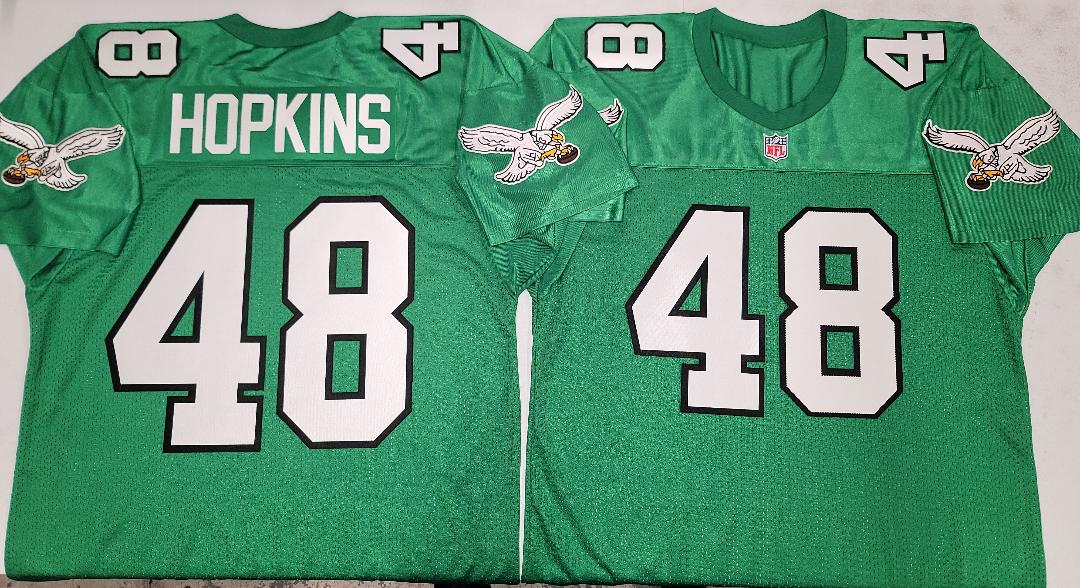 Philadelphia Eagles WES HOPKINS 90s Vintage Throwback Football Jersey KELLY GREEN
