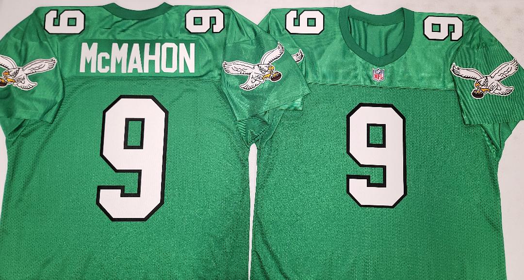 Philadelphia Eagles JIM McMAHON 90s Vintage Throwback Football Jersey KELLY GREEN