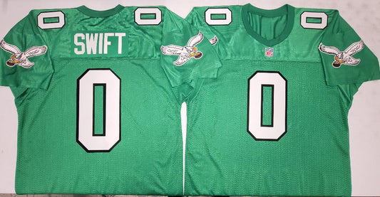 Philadelphia Eagles D'ANDRE SWIFT Vintage Throwback Football Jersey KELLY GREEN