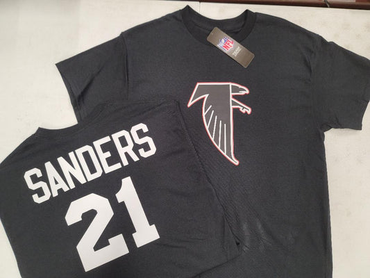 Mens NFL Team Apparel Atlanta Falcons DEION SANDERS Throwback Football Jersey Shirt BLACK