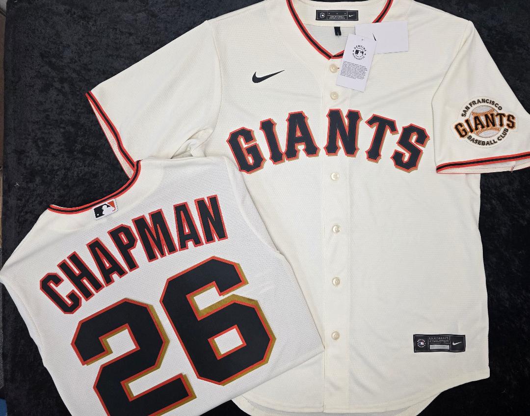 Mens Nike San Francisco Giants MATT CHAPMAN Baseball JERSEY CREAM