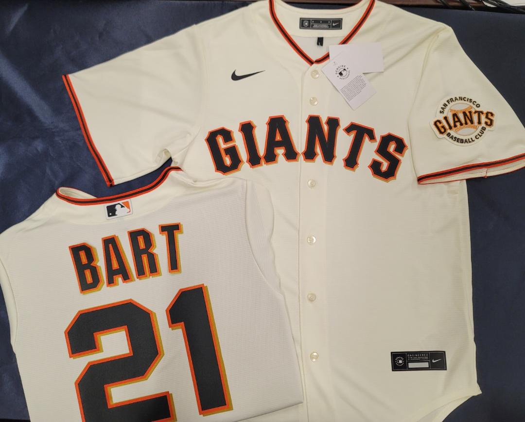 Mens Nike San Francisco Giants JOEY BART Baseball JERSEY CREAM