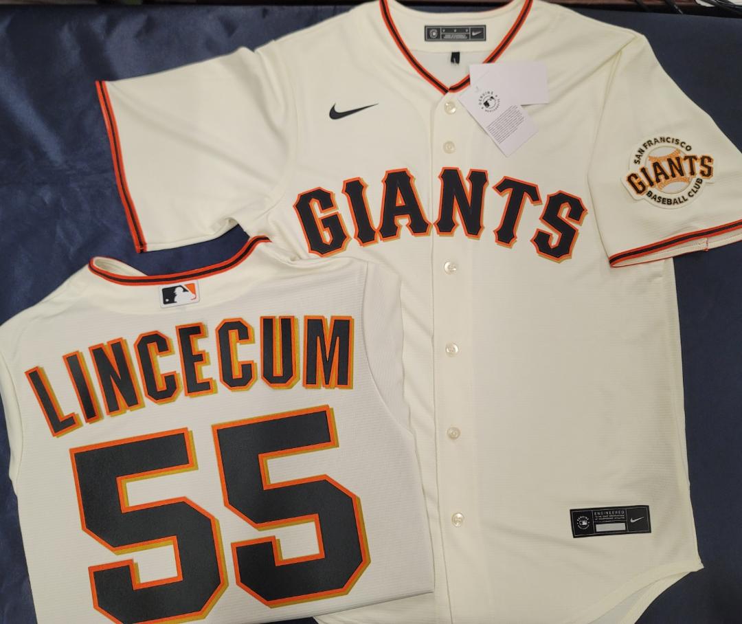 Mens Nike San Francisco Giants TIM LINCECUM Baseball JERSEY CREAM