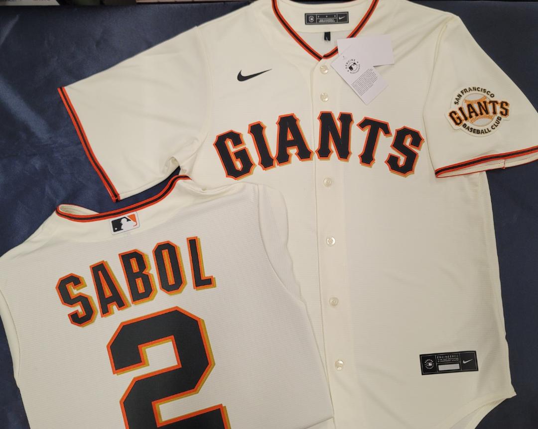 Mens Nike San Francisco Giants BLAKE SABOL Baseball JERSEY CREAM