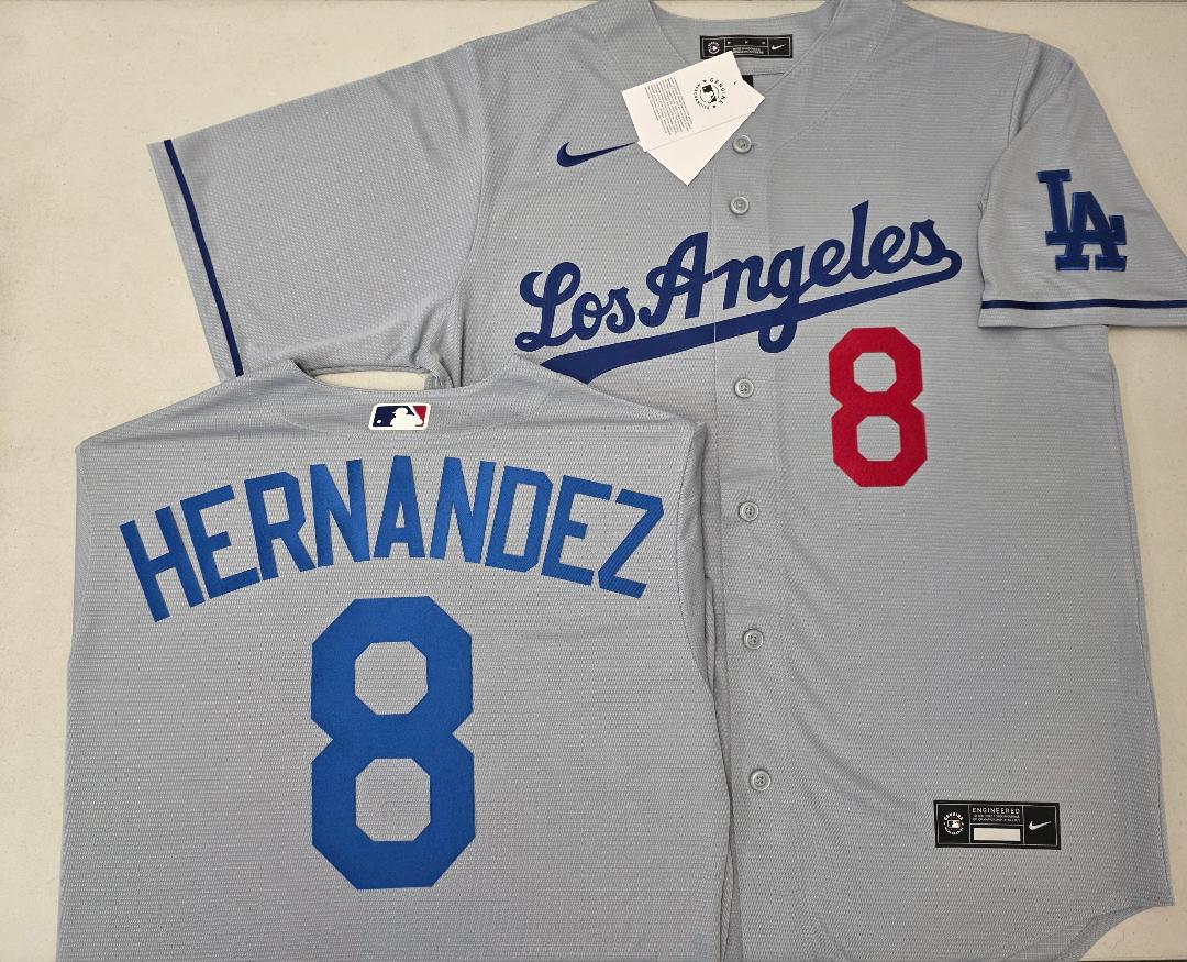 Nike Los Angeles Dodgers KIKI HERNANDEZ Baseball Jersey GRAY