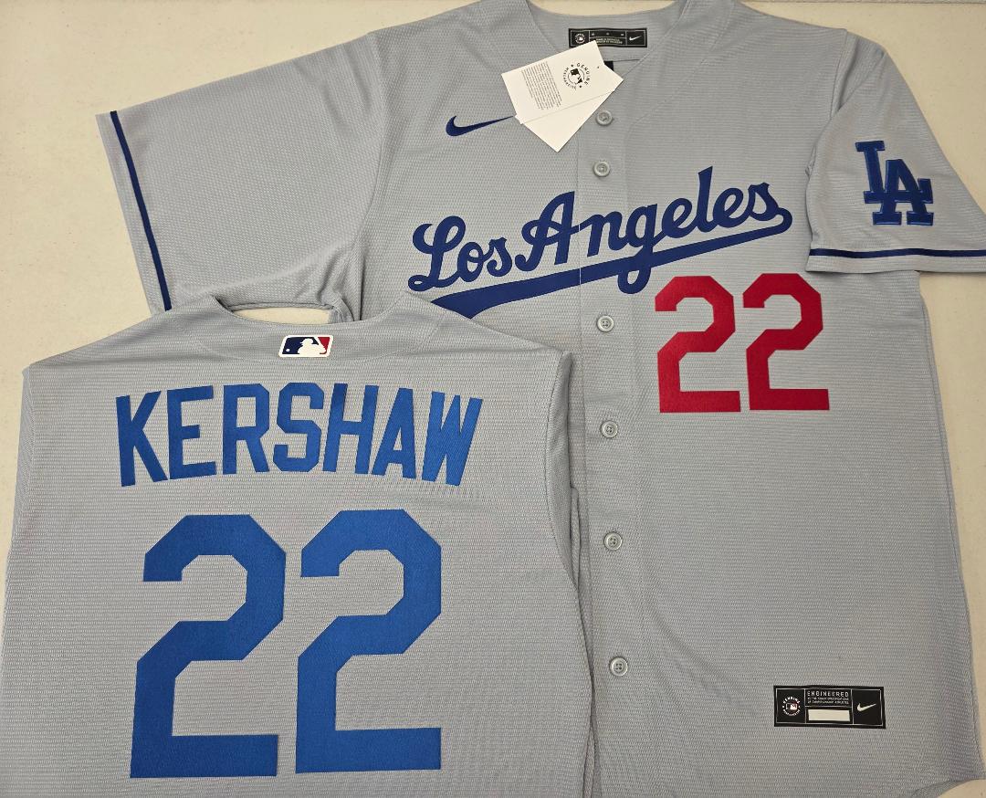 Nike Los Angeles Dodgers CLAYTON KERSHAW Baseball Jersey GRAY