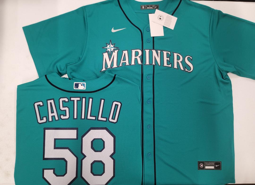 Nike Seattle Mariners LUIS CASTILLO Sewn Baseball Jersey TEAL