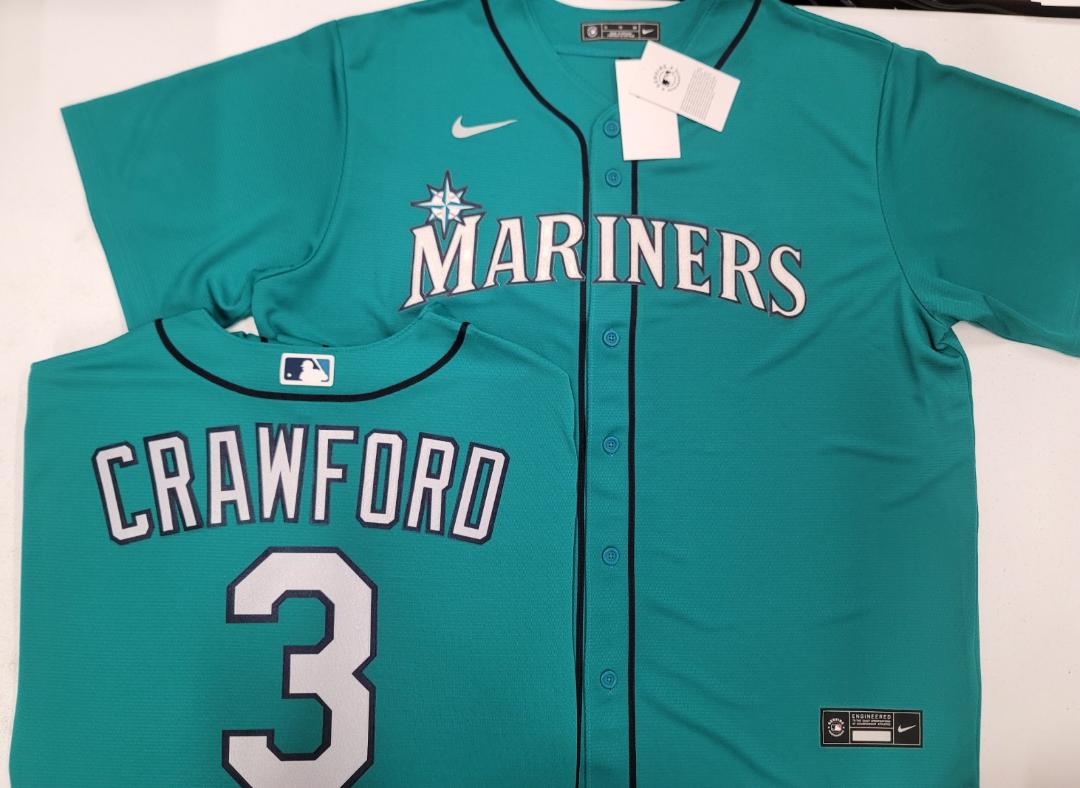 Nike Seattle Mariners JP CRAWFORD Sewn Baseball Jersey TEAL