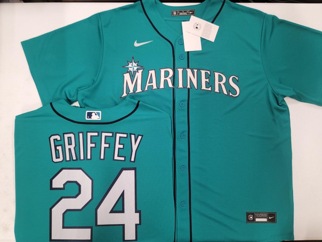 Nike Seattle Mariners KEN GRIFFEY JR Sewn Baseball Jersey TEAL