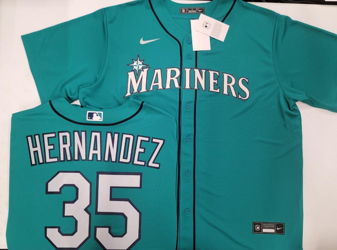 Nike Seattle Mariners TEOSCAR HERNANDEZ Sewn Baseball Jersey TEAL