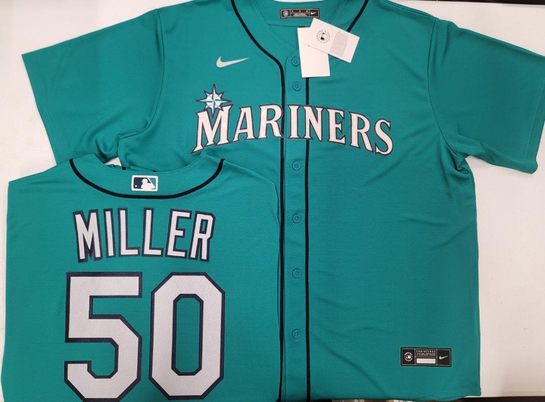 Nike Seattle Mariners BRYCE MILLER Sewn Baseball Jersey TEAL