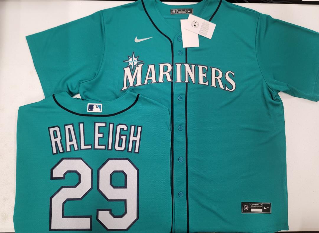 Nike Seattle Mariners CAL RALEIGH Sewn Baseball Jersey TEAL