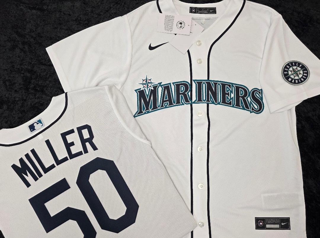 Nike Seattle Mariners BRYCE MILLER Sewn Baseball Jersey WHITE