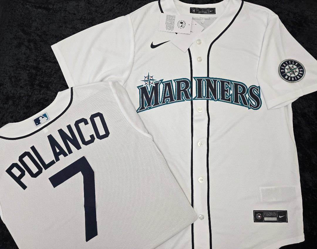 Nike Seattle Mariners JORGE POLANCO Sewn Baseball Jersey WHITE