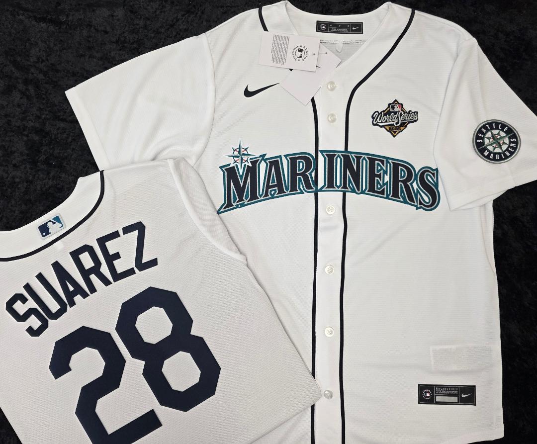 Nike Seattle Mariners EUGENIO SUAREZ Sewn Baseball Jersey WHITE