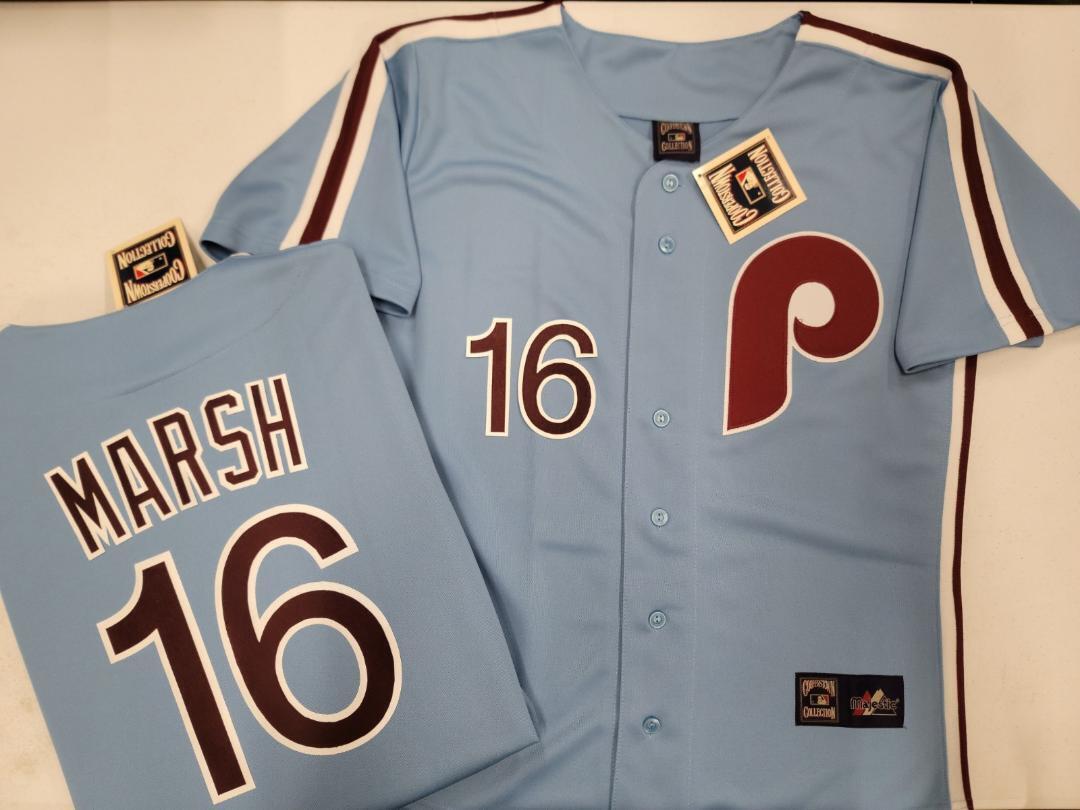 Cooperstown Collection Philadelphia Phillies BRANDON MARSH Sewn THROWBACK Baseball Jersey