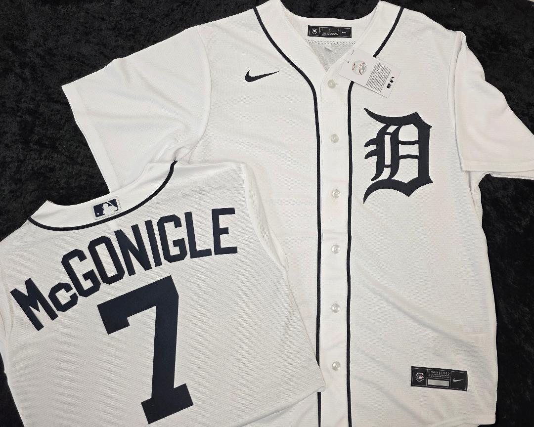 Nike Detroit Tigers KEVIN McGONIGLE Sewn Baseball Jersey WHITE