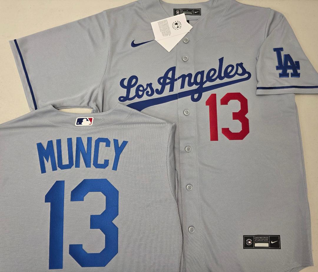Nike Los Angeles Dodgers MAX MUNCY Baseball Jersey GRAY