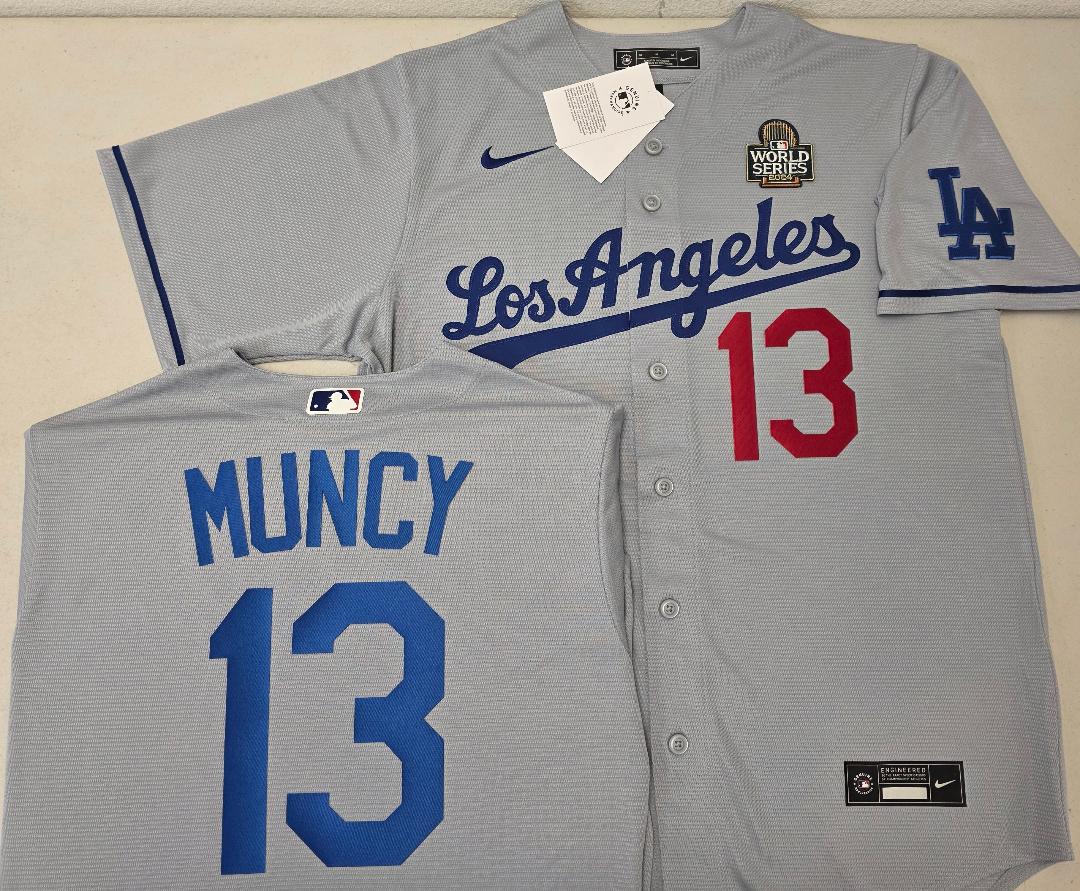 Nike Los Angeles Dodgers MAX MUNCY 2024 World Series Baseball Jersey GRAY