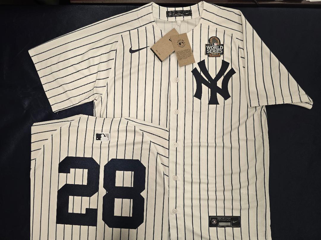 MENS Nike New York Yankees AUSTIN WELLS 2024 World Series SEWN Baseball JERSEY