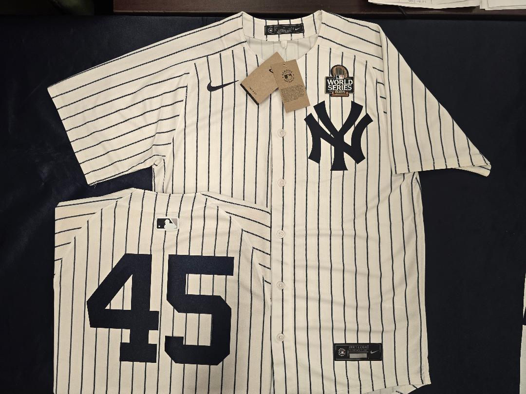 MENS Nike New York Yankees GERRIT COLE 2024 World Series SEWN Baseball JERSEY
