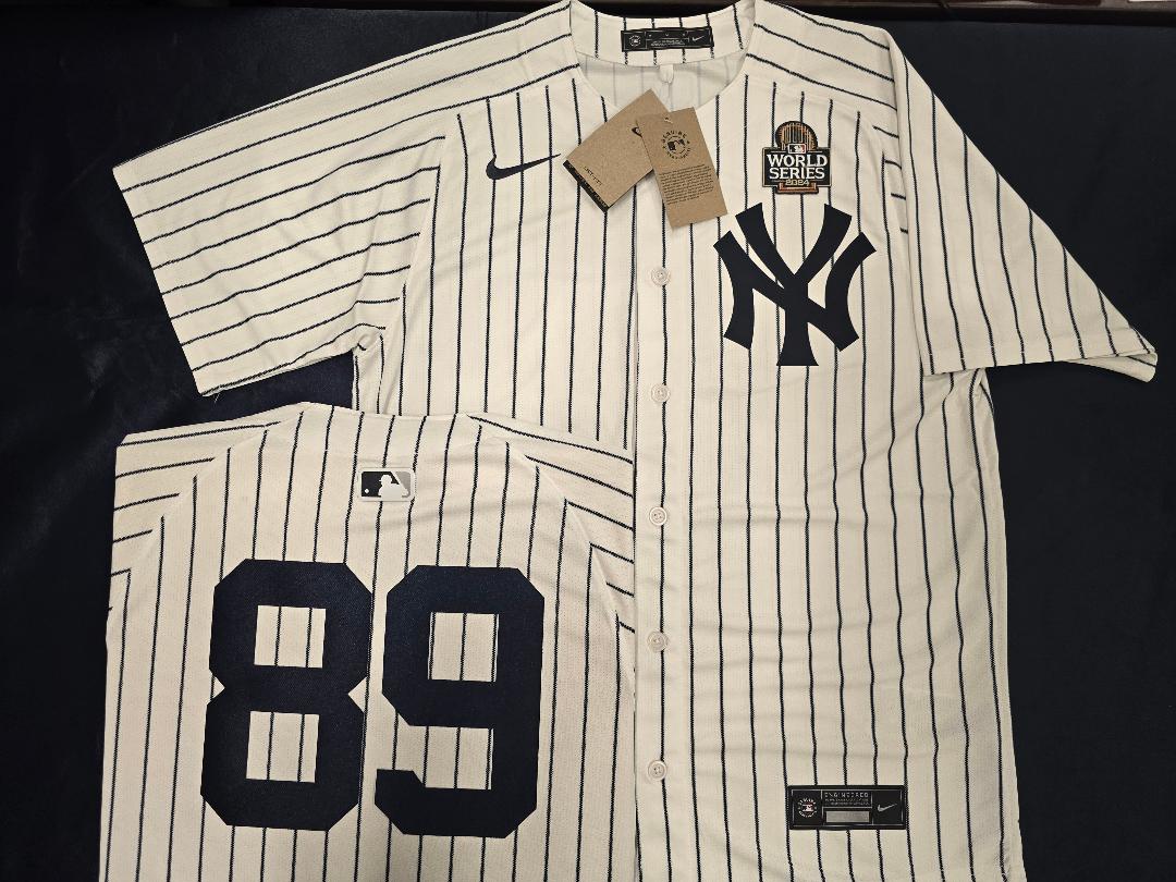 MENS Nike New York Yankees JASSON DOMINGUEZ 2024 World Series SEWN Baseball JERSEY