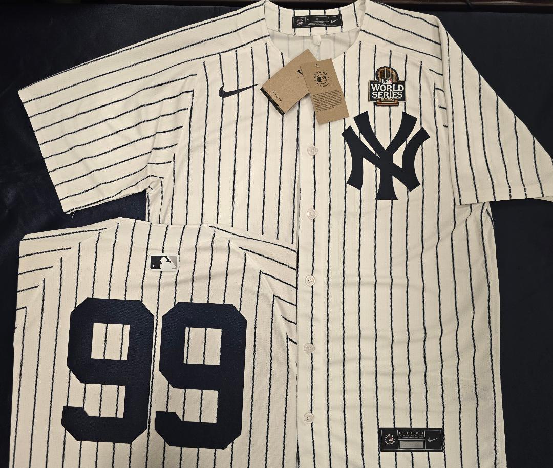 MENS Nike New York Yankees AARON JUDGE 2024 World Series SEWN Baseball JERSEY
