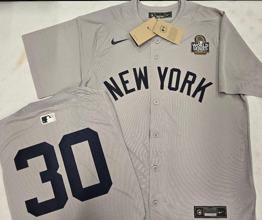 MENS Nike New York Yankees LUKE WEAVER 2024 World Series SEWN Baseball JERSEY Gray