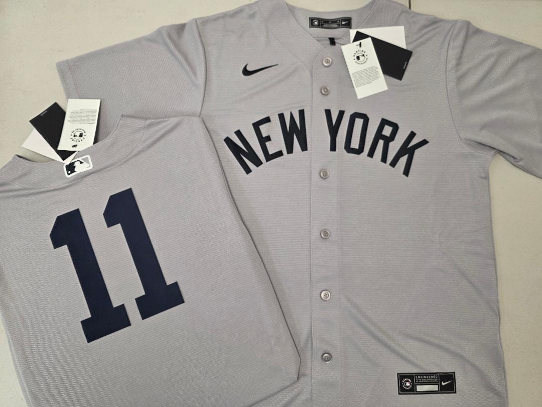 Mens Nike New York Yankees ANTHONY VOLPE Sewn Baseball Jersey GRAY