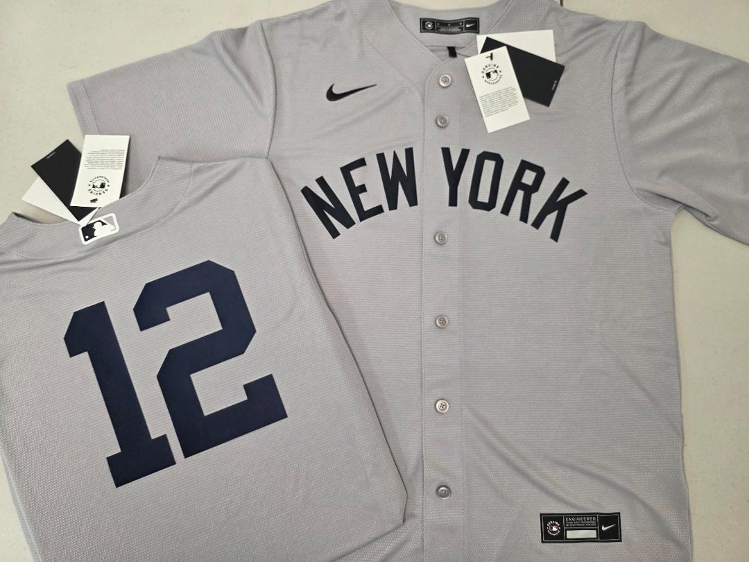 Mens Nike New York Yankees TRENT GRISHAM Sewn Baseball Jersey GRAY