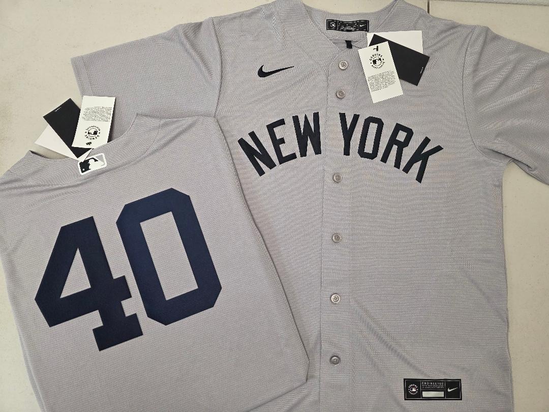 Mens Nike New York Yankees RYAN WEATHERS Sewn Baseball Jersey GRAY