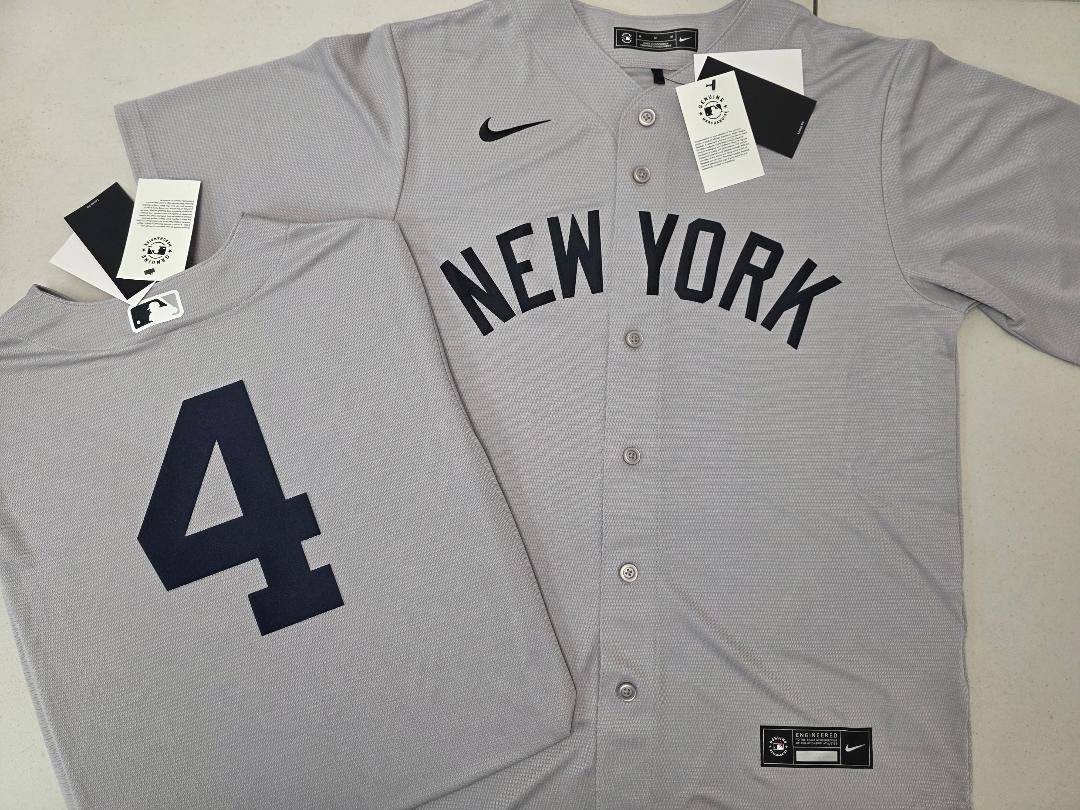 Mens Nike New York Yankees LOU GEHRIG Sewn Baseball Jersey GRAY