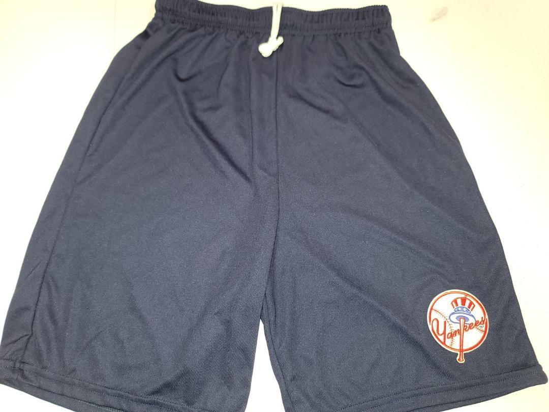 Mens MLB NEW YORK YANKEES Moisture Wick Dri Fit SHORTS NAVY