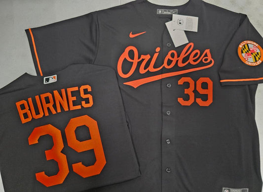 Nike Baltimore Orioles CORBIN BURNES Sewn Baseball Jersey BLACK
