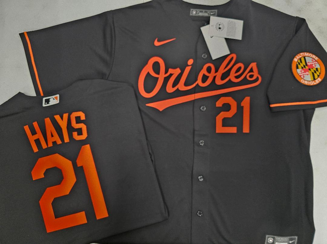 Nike Baltimore Orioles AUSTIN HAYS Sewn Baseball Jersey BLACK