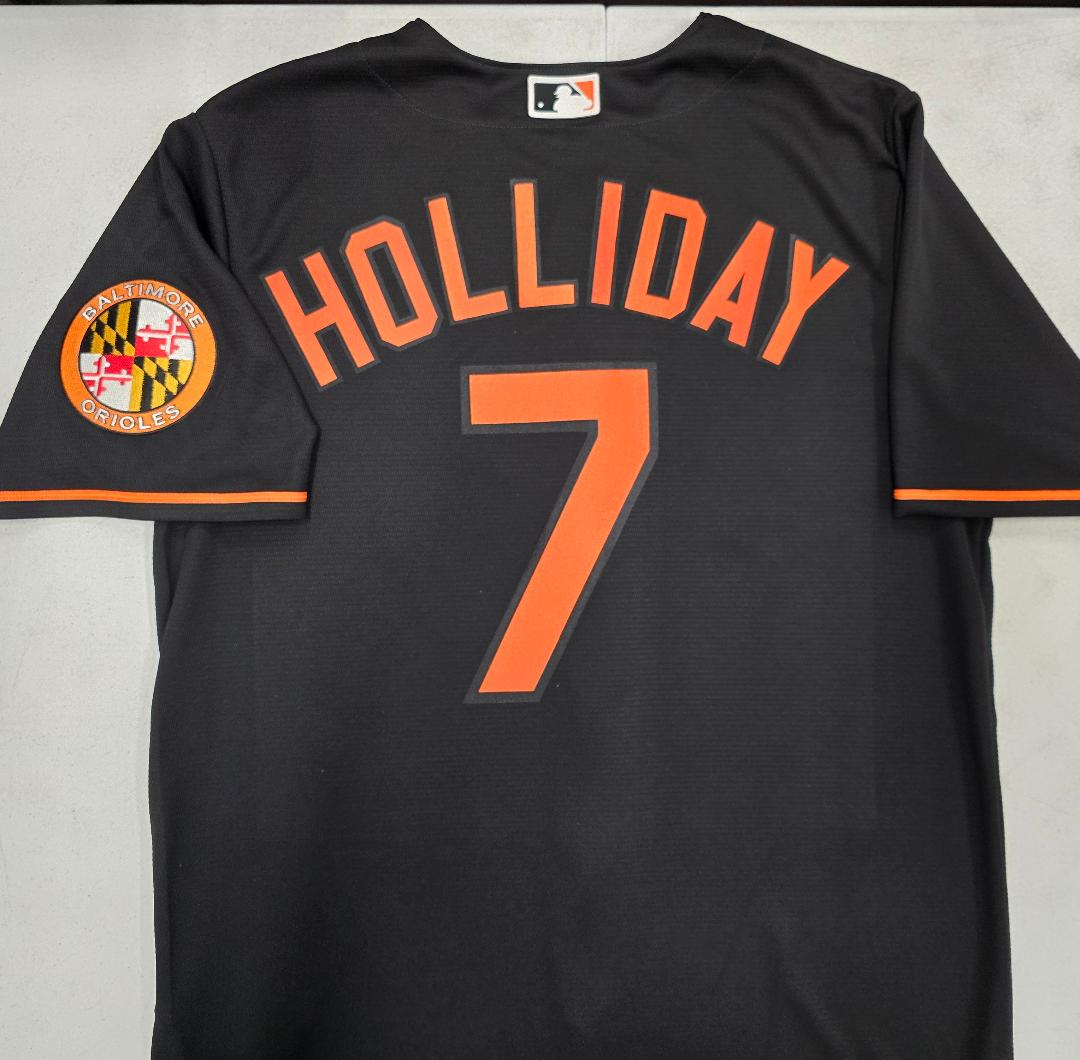 Nike Baltimore Orioles JACKSON HOLLIDAY Sewn Baseball Jersey BLACK