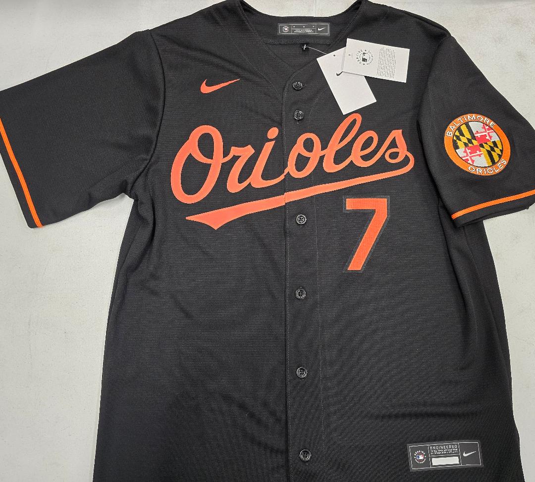 Nike Baltimore Orioles JACKSON HOLLIDAY Sewn Baseball Jersey BLACK