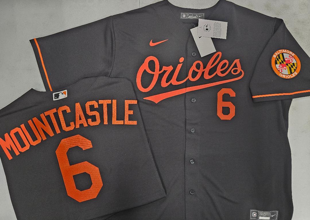 Nike Baltimore Orioles RYAN MOUNTCASTLE Sewn Baseball Jersey BLACK