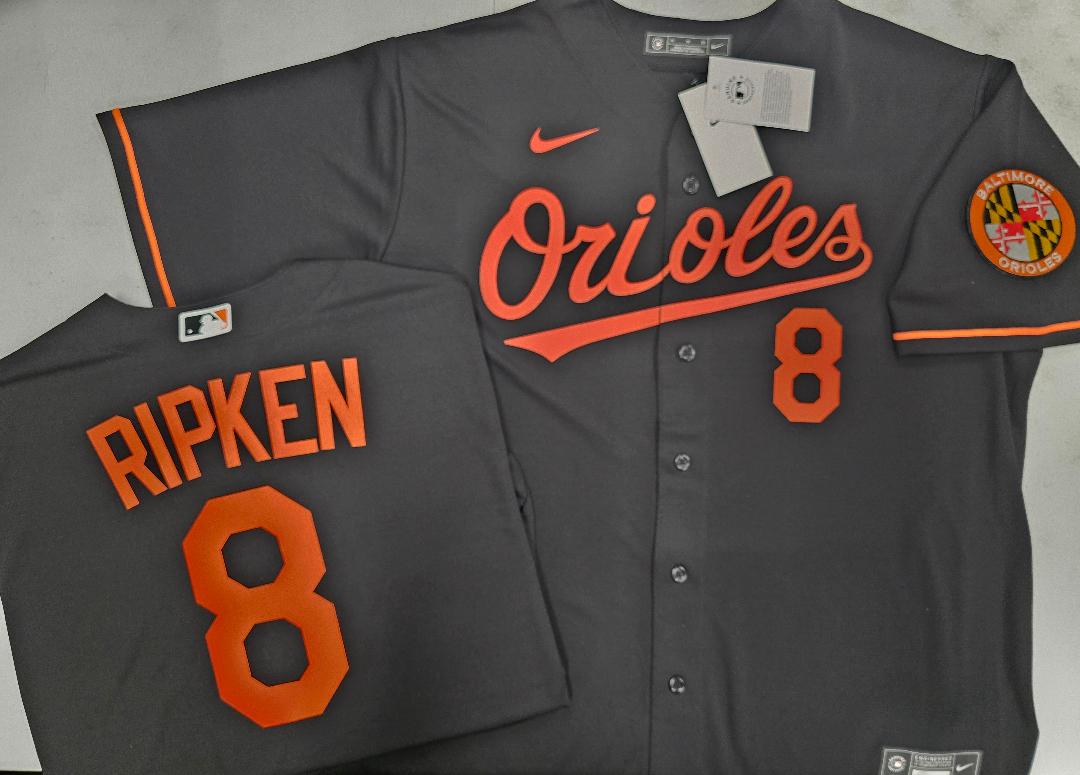 Nike Baltimore Orioles CAL RIPKEN Sewn Baseball Jersey BLACK