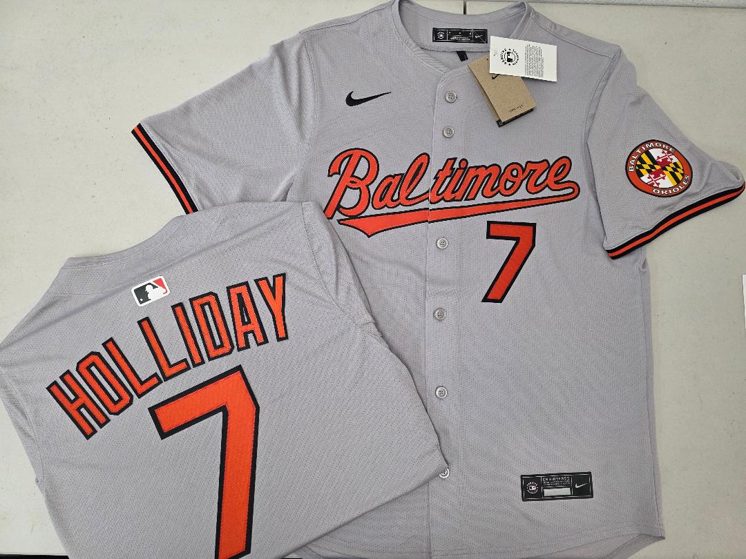 Nike Baltimore Orioles JACKSON HOLLIDAY Sewn Baseball Jersey GRAY