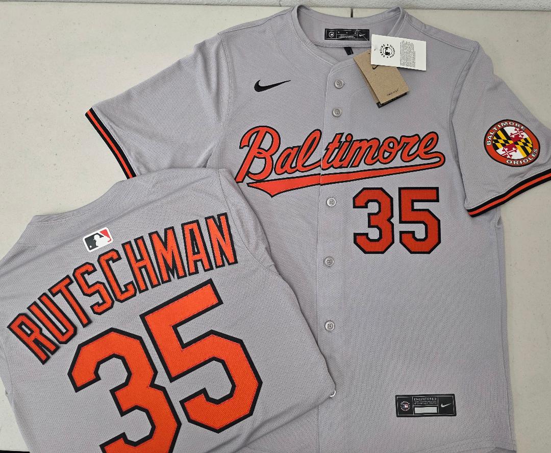 Nike Baltimore Orioles ADLEY RUTSCHMAN Sewn Baseball Jersey GRAY