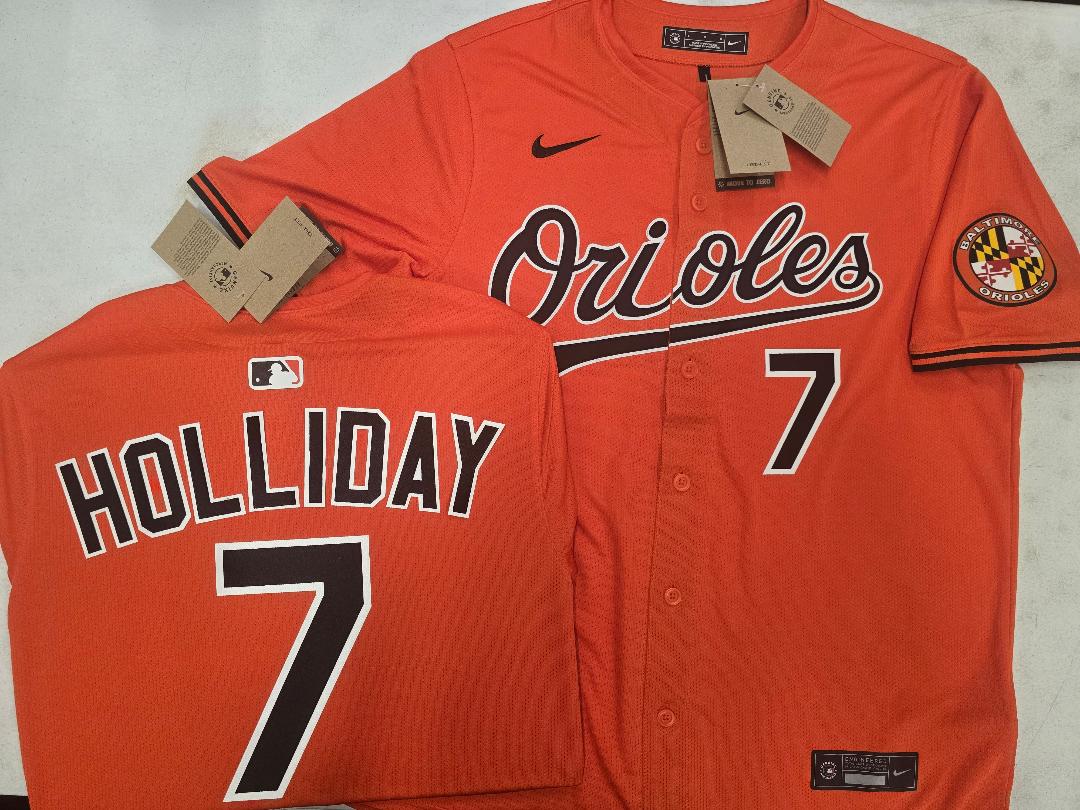 Nike Baltimore Orioles JACKSON HOLLIDAY Sewn Baseball Jersey ORANGE