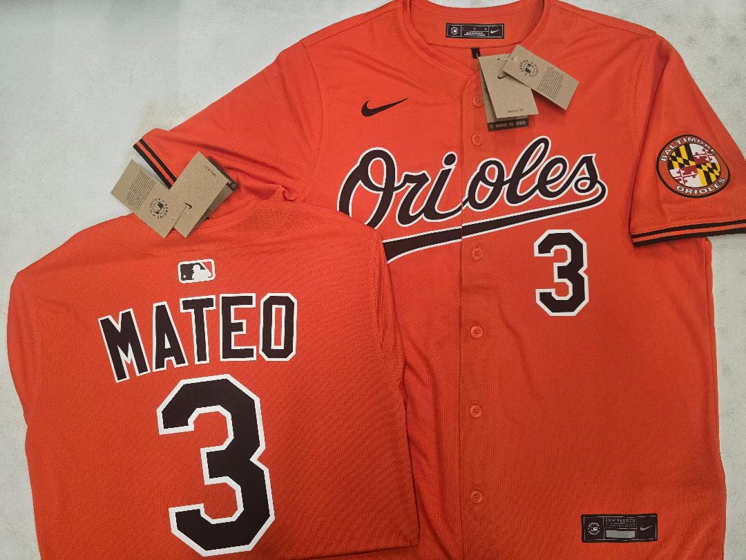 Nike Baltimore Orioles JORGE MATEO Sewn Baseball Jersey ORANGE