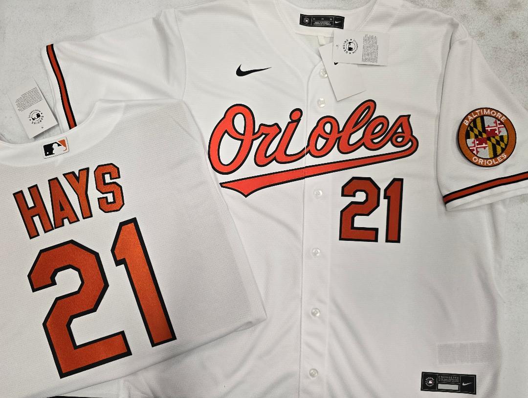 Nike Baltimore Orioles AUSTIN HAYS Sewn Baseball Jersey WHITE