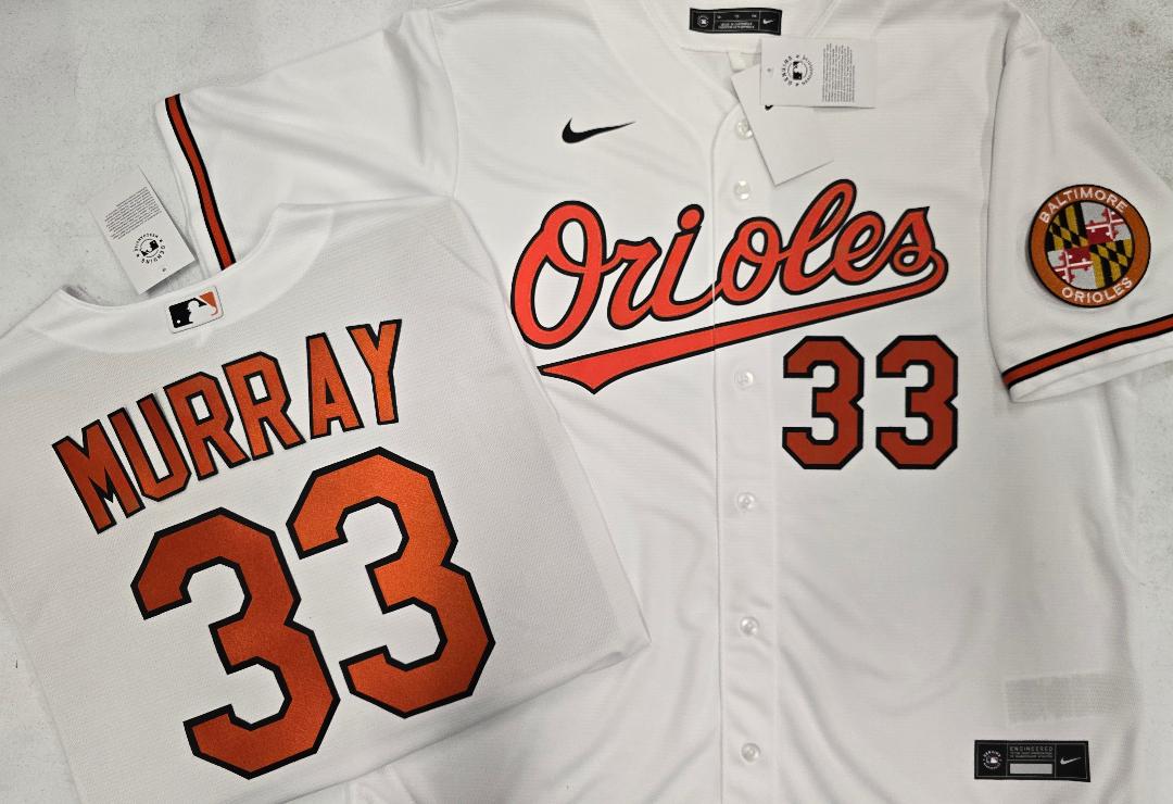 Nike Baltimore Orioles EDDIE MURRAY Sewn Baseball Jersey WHITE