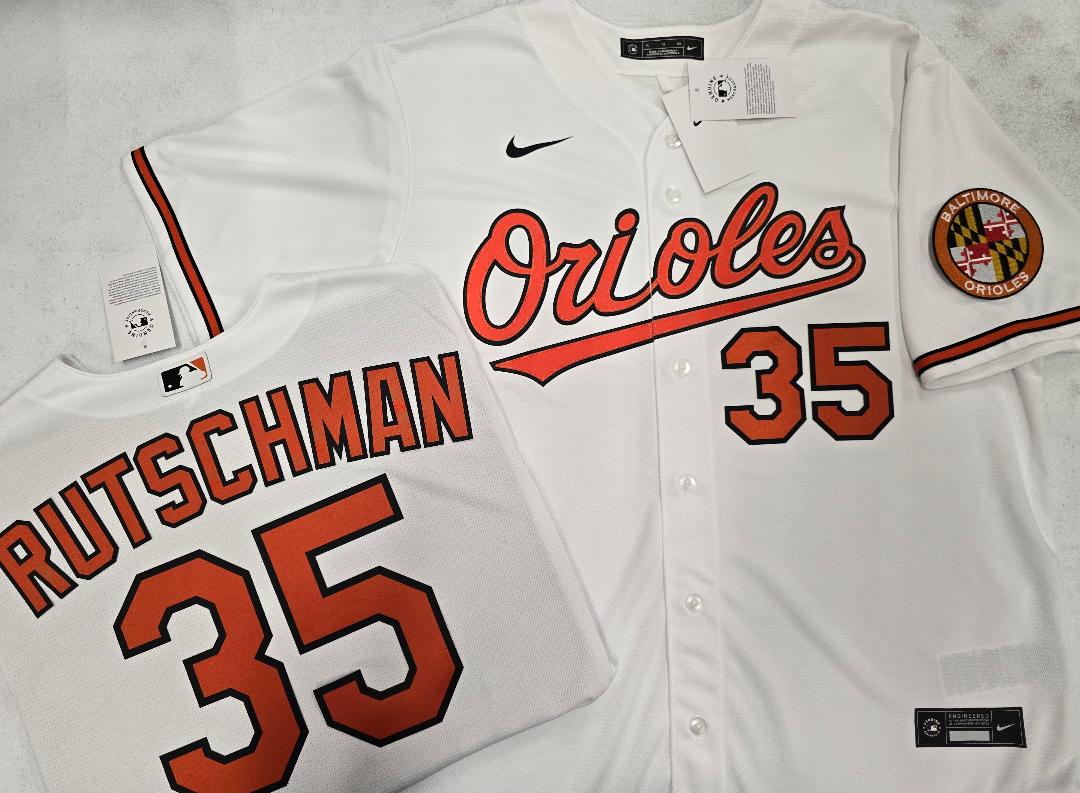Nike Baltimore Orioles ADLEY RUTSCHMAN Sewn Baseball Jersey WHITE