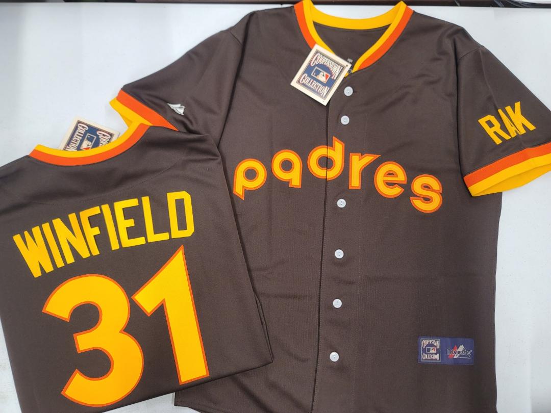 Dave Winfield 1984 San Diego Padres Men's Cooperstown Brown Throwback Jersey