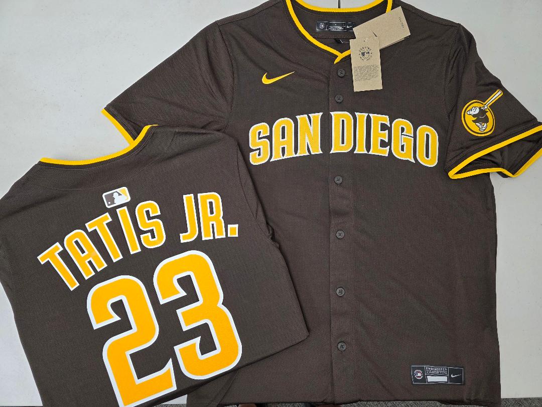 Mens NIKE San Diego Padres FERNANDO TATIS JR Sewn JERSEY Brown