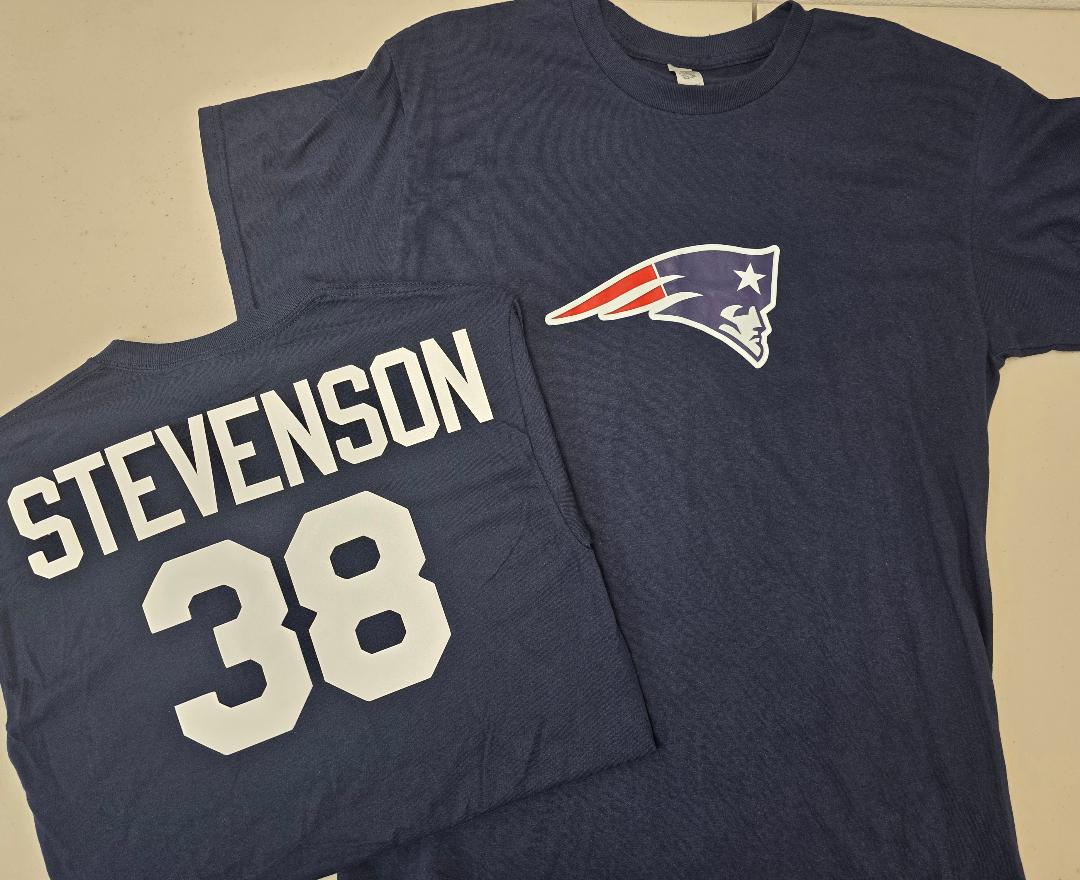 Mens NFL Team Apparel New England Patriots RHAMONDRE STEVENSON Football Jersey Shirt NAVY