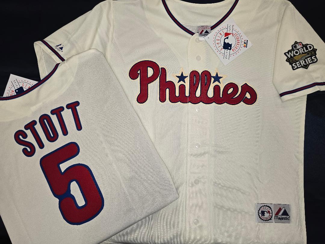 Majestic Philadelphia Phillies BRYSON STOTT Sewn 2022 World Series Baseball Jersey IVORY